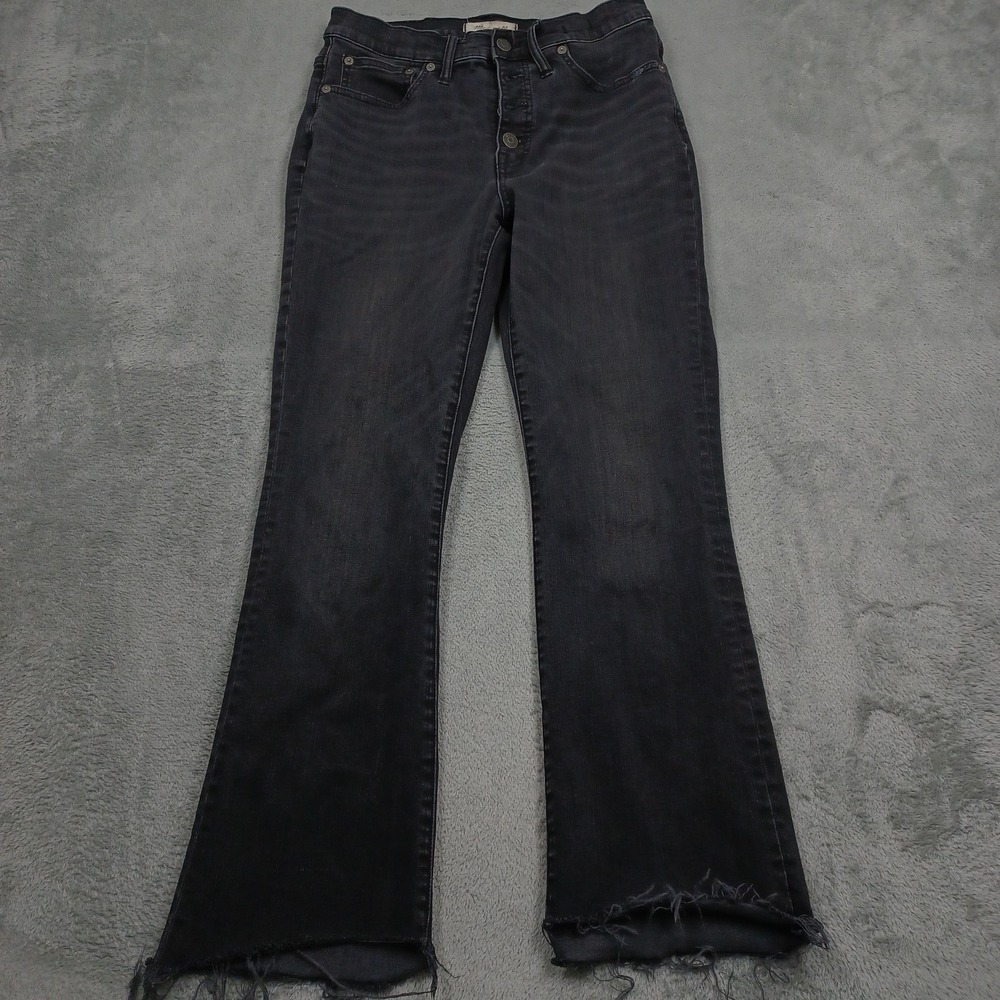 Madewell Jeans Womens 27 Black Cali Demi Bootcut Preppy Modern Distressed